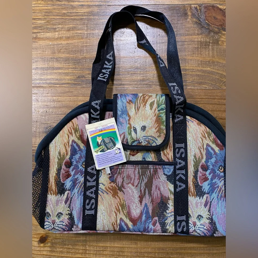 Isaka Tapestry Patterned Pet Cat Carrier Bag -